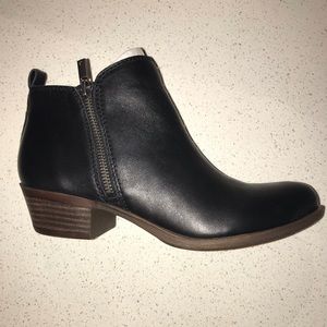 Lucky Brand Black Leather Booties Women’s Size 7